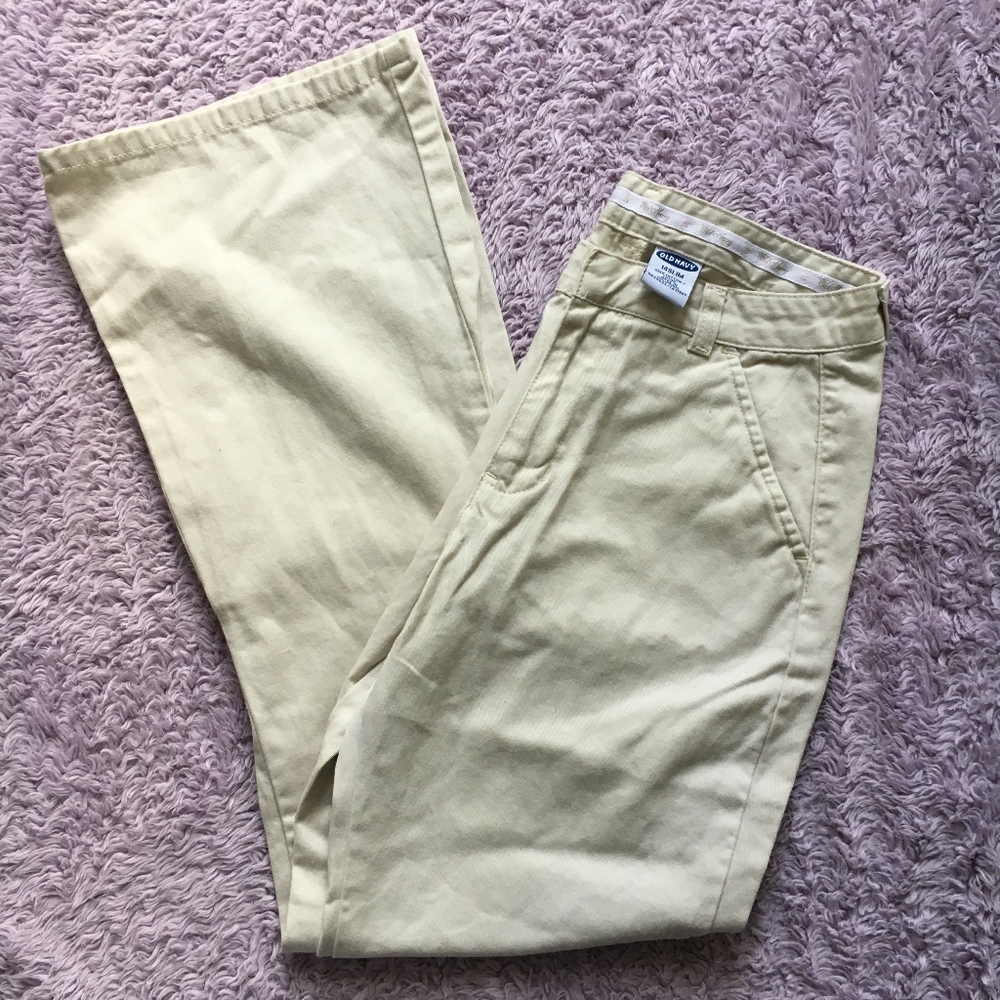 Girl's Old Navy Cream Chino Style Bootcut Pants